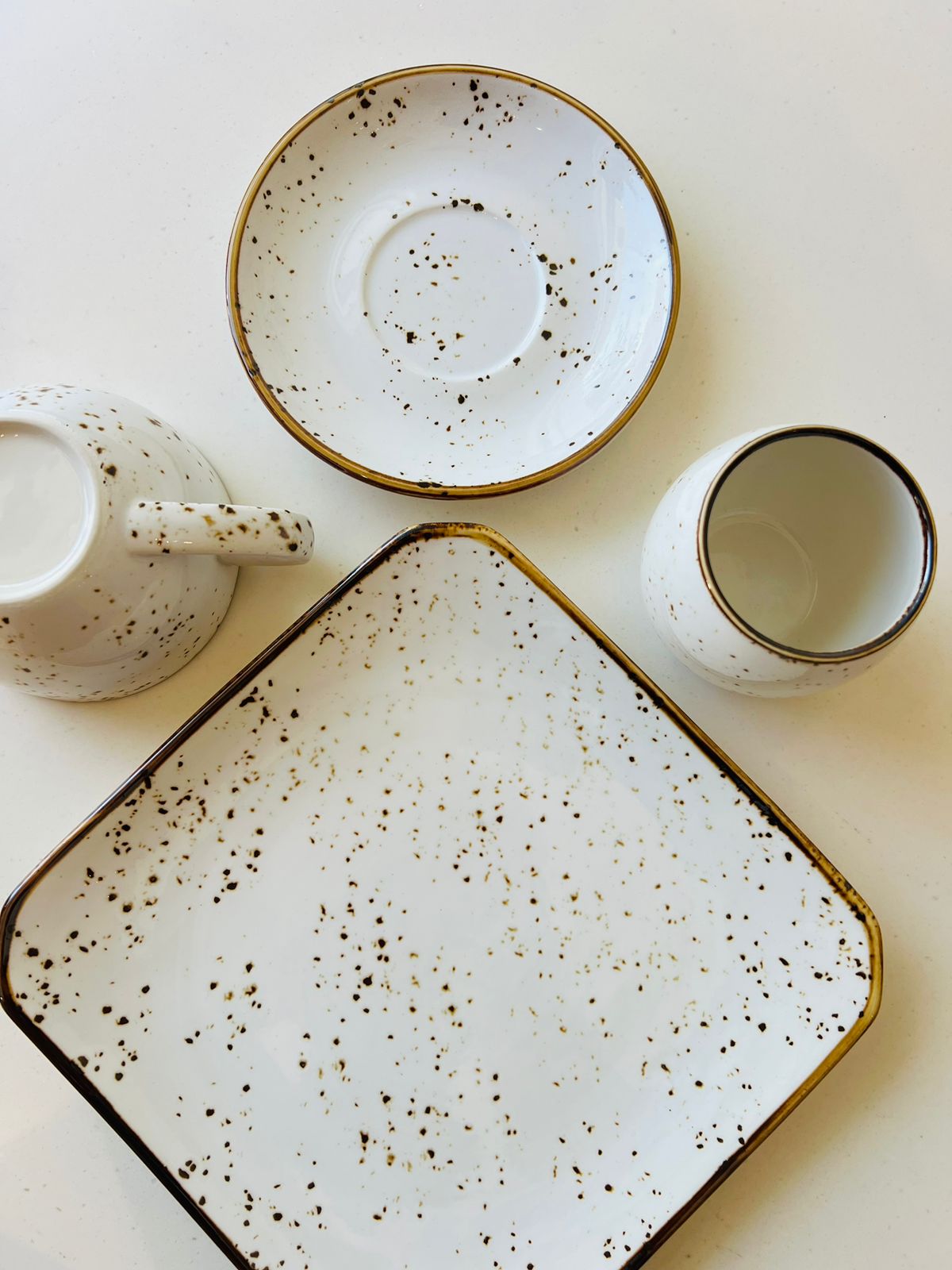 Crop 20.7cm Ceramic Square Plate White