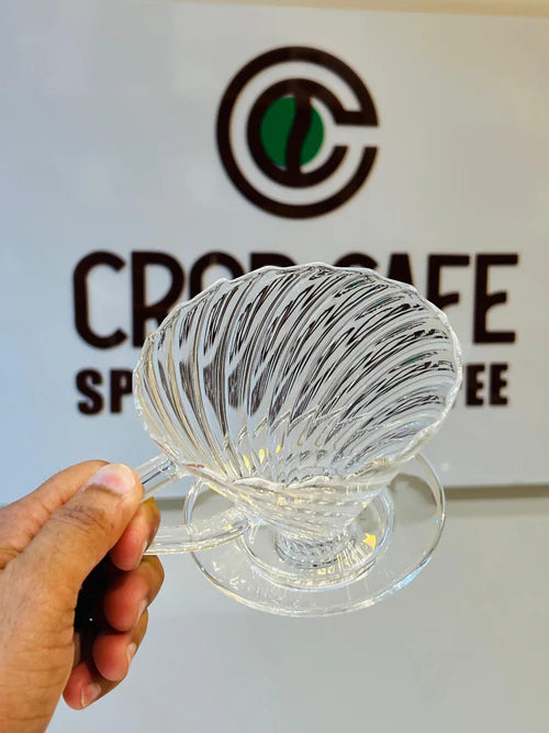 Crop Borosilicate Glass Coffee Dripper, Model: 02