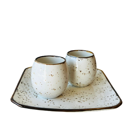Crop Ceramic Square Plate White 20.7 cm