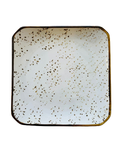 Crop 20.7cm Ceramic Square Plate White