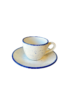 Crop White Ceramic Coffee Cup and Saucer 100ml