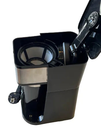 Skoedi single cup coffee maker compact space saving design with reusable filter and travel mug compatibility