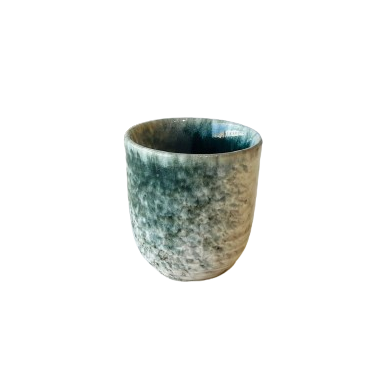 Crop 200ml Green & White Mix Color Ceramic Coffee Cup