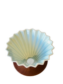 Crop 02 V60 Ceramic coffee Dripper - With Wooden Base