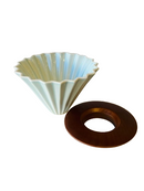 Crop 02 V60 Ceramic coffee Dripper - With Wooden Base