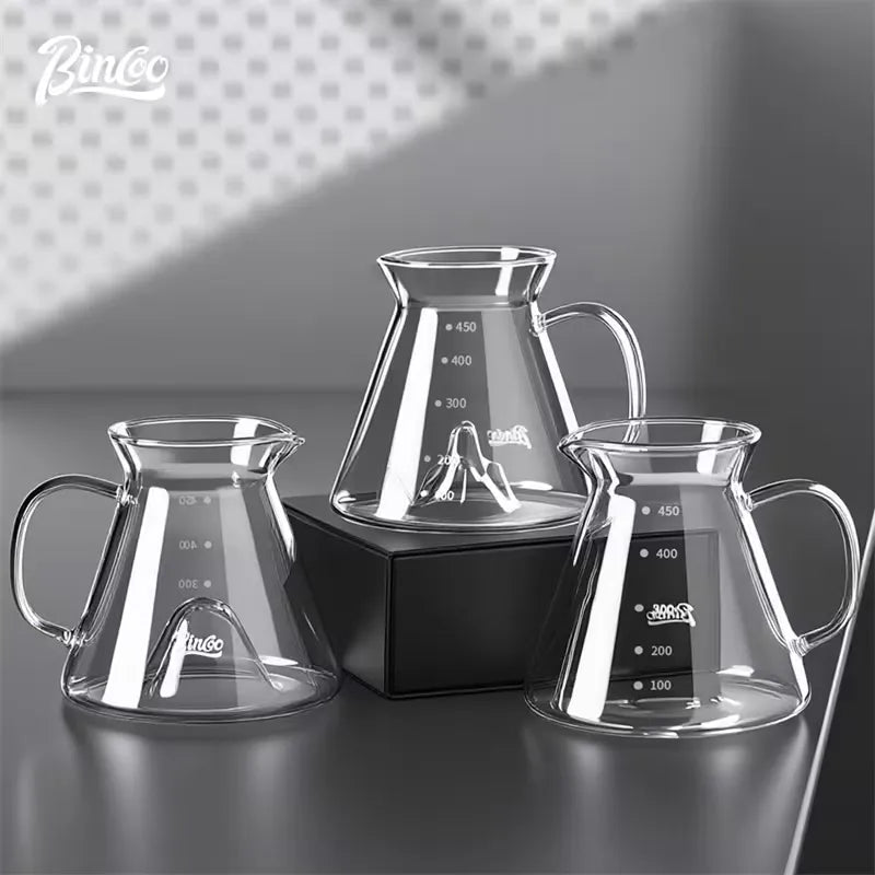 Crop 400ml Glass Coffee Server side view – borosilicate glass, pour-over carafe, Crop Cafe