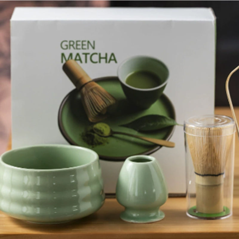 Crop Japanese Matcha Ceramic Set