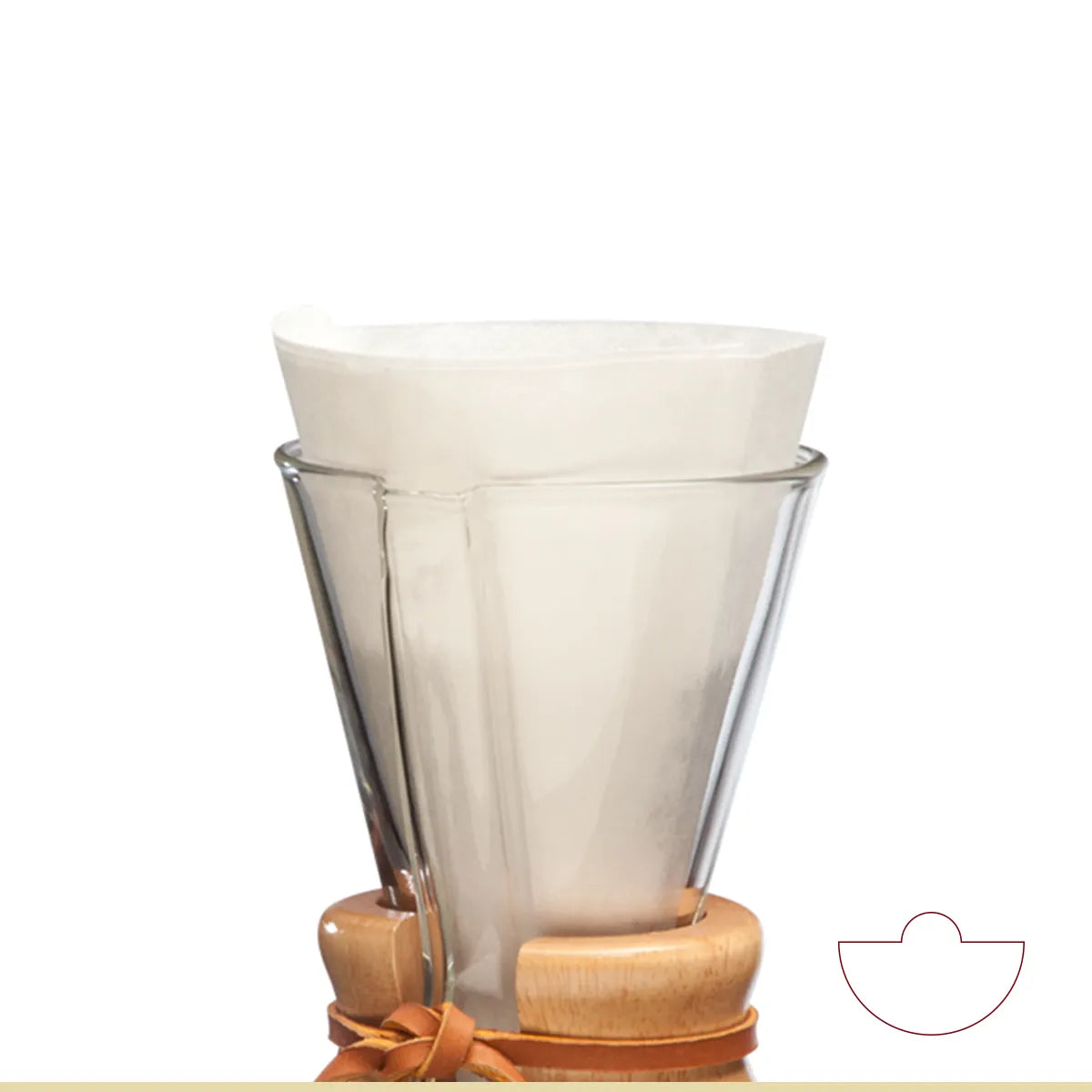 Chemex Half Moon 3 Cup Filters 100 pack specialty paper coffee filters for pour over brewing