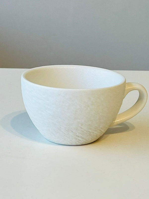 Crop 90ml Wrinkled design Ceramic Coffee Cup and Saucer