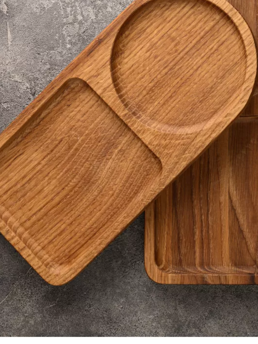 Crop Acacia Wood Coffee Tray