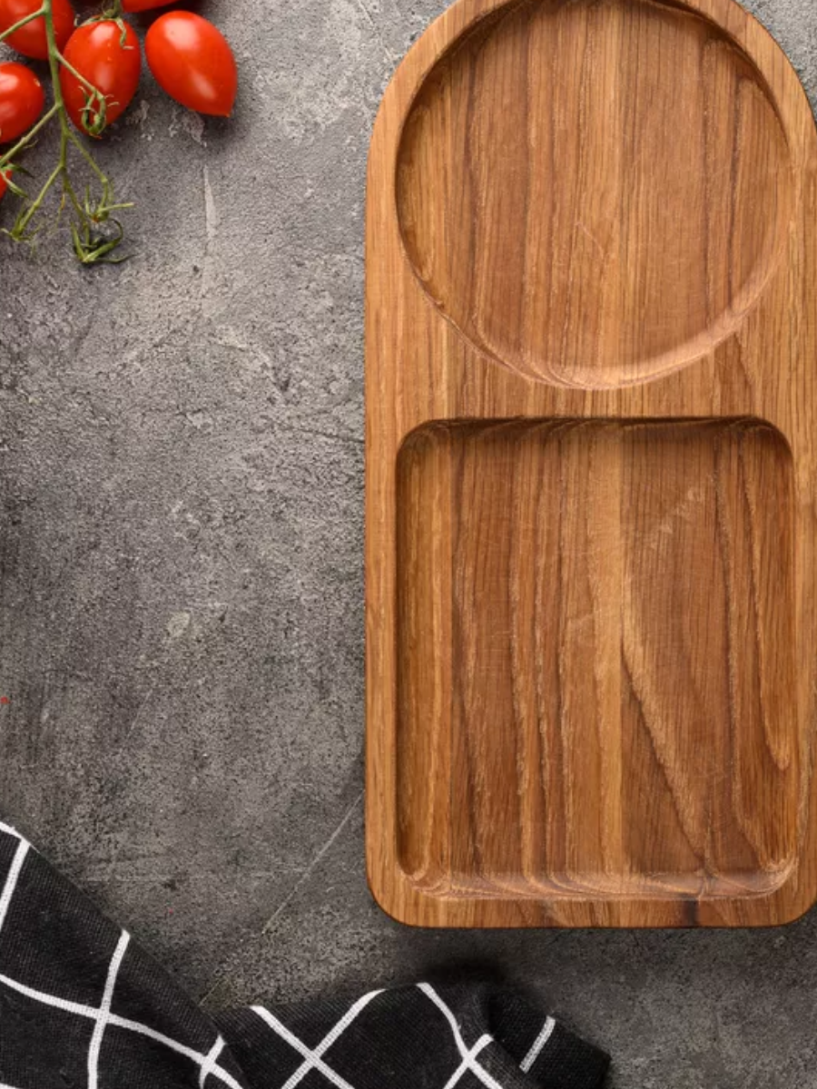 Crop Acacia Wood Coffee Tray