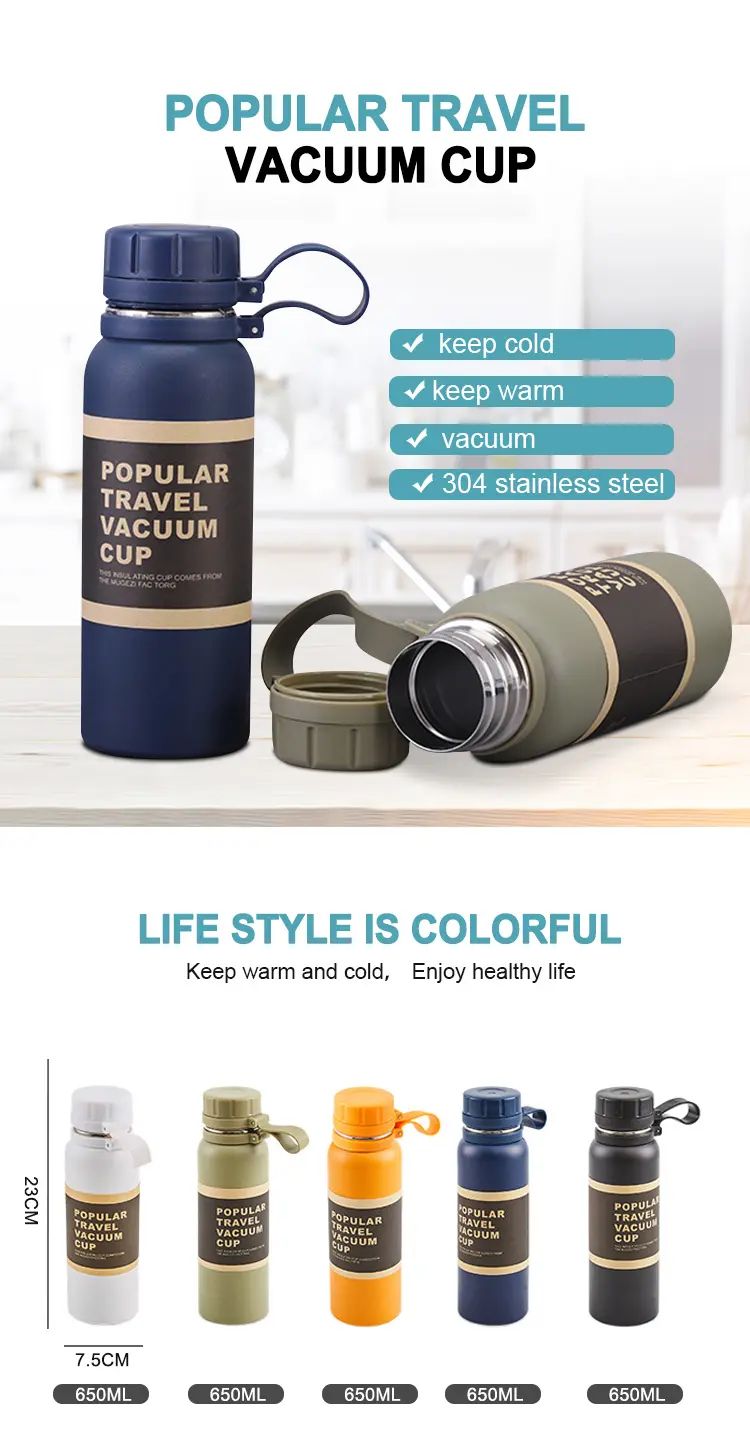 Crop 650ml  Thermo Double Wall Vacuum Coffee Mug