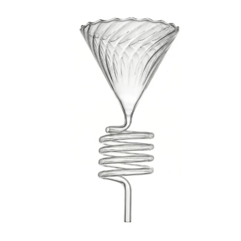 Crop V60 Funnel Coffee Dripper 02 – spiral design, heat-resistant glass, wide top bowl