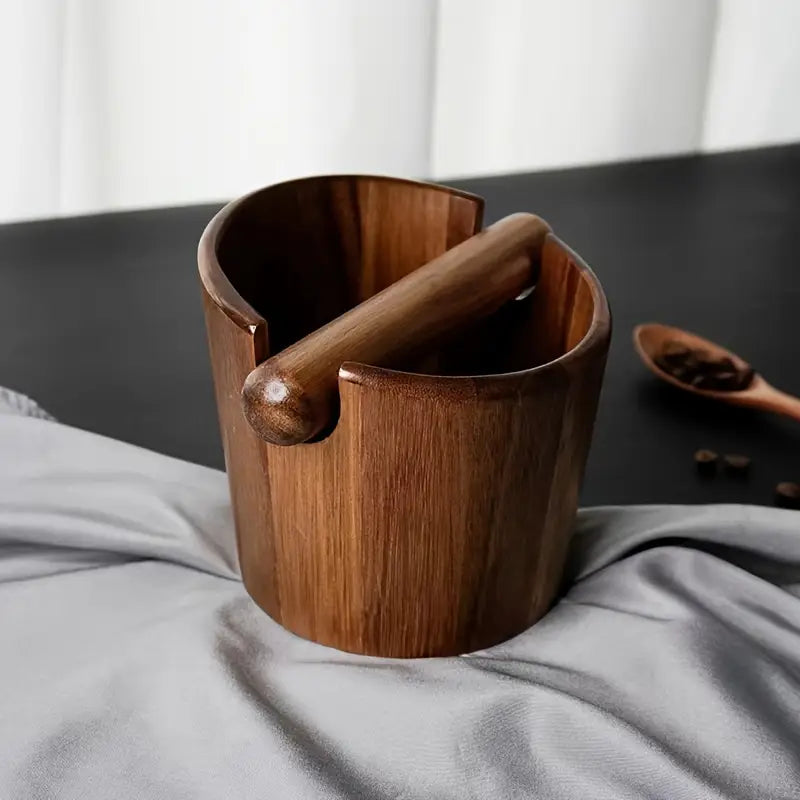 Crop Wooden knock Box Coffee Grounds Container Box