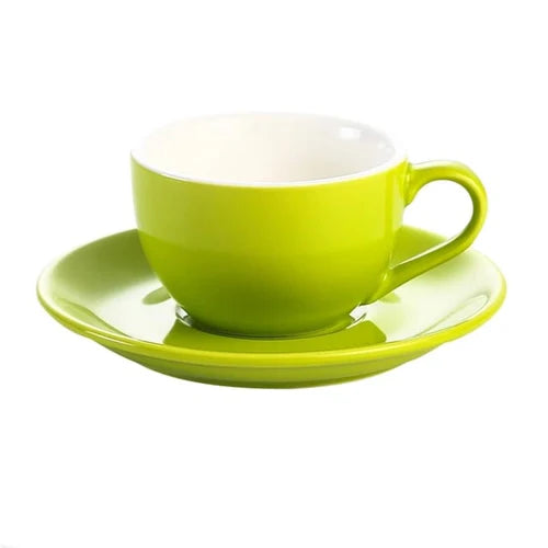 Crop 75ml Different Colors Ceramic Coffee Cup and Saucer For Espresso