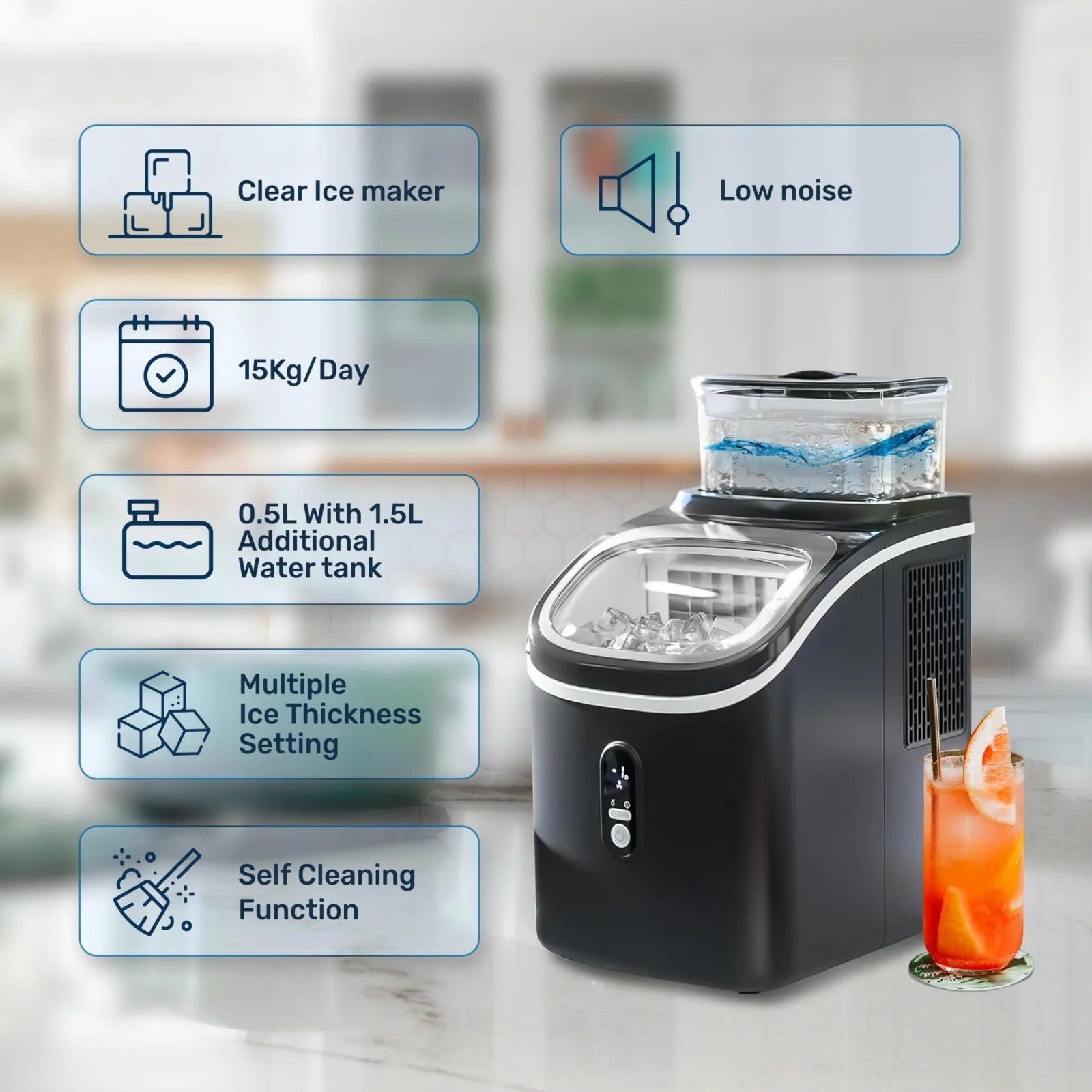 Crop Countertop Clear Ice Maker Machine