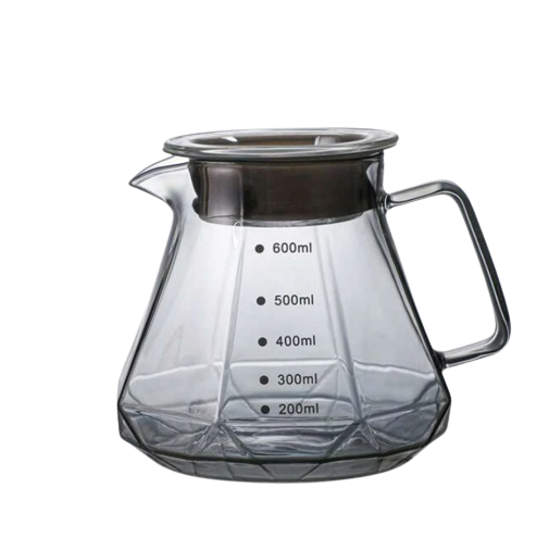 Crop 400ml/ 600ml Coffee Server Transparent Black 400ml/ 600ml