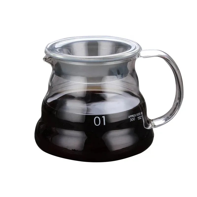Crop 360ml Glass Coffee Server Pot Model 01 – transparent, heat-resistant glass, V60 range server