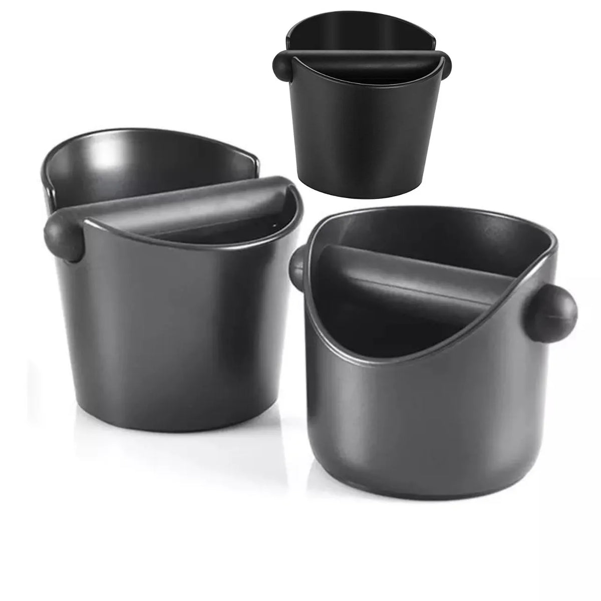 Cafemasy Knock Box Coffee Grounds Container – Small, Medium, Large sizes, black ABS