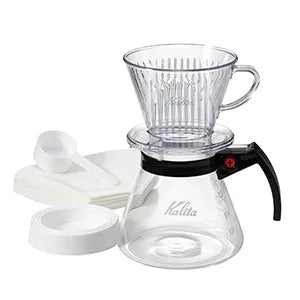 Kalita Drip Set 102-D pour over coffee maker with 500ml glass server and plastic dripper