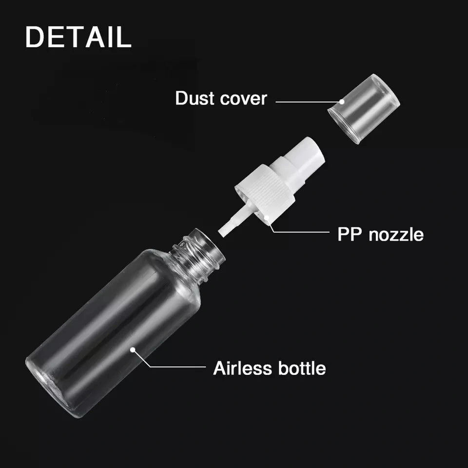 Crop Clear Plastic Spray Bottle 50ml refillable transparent mist spray bottle for cleaning and everyday use