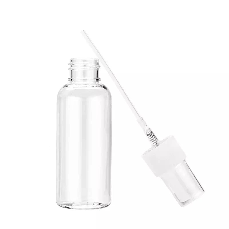 Crop Clear Plastic Spray Bottle 50ml refillable transparent mist spray bottle for cleaning and everyday use
