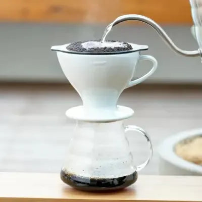 Hario W60 size 02 white ceramic pour over coffee dripper, made in Japan