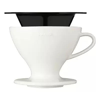 Hario W60 size 02 white ceramic pour over coffee dripper, made in Japan
