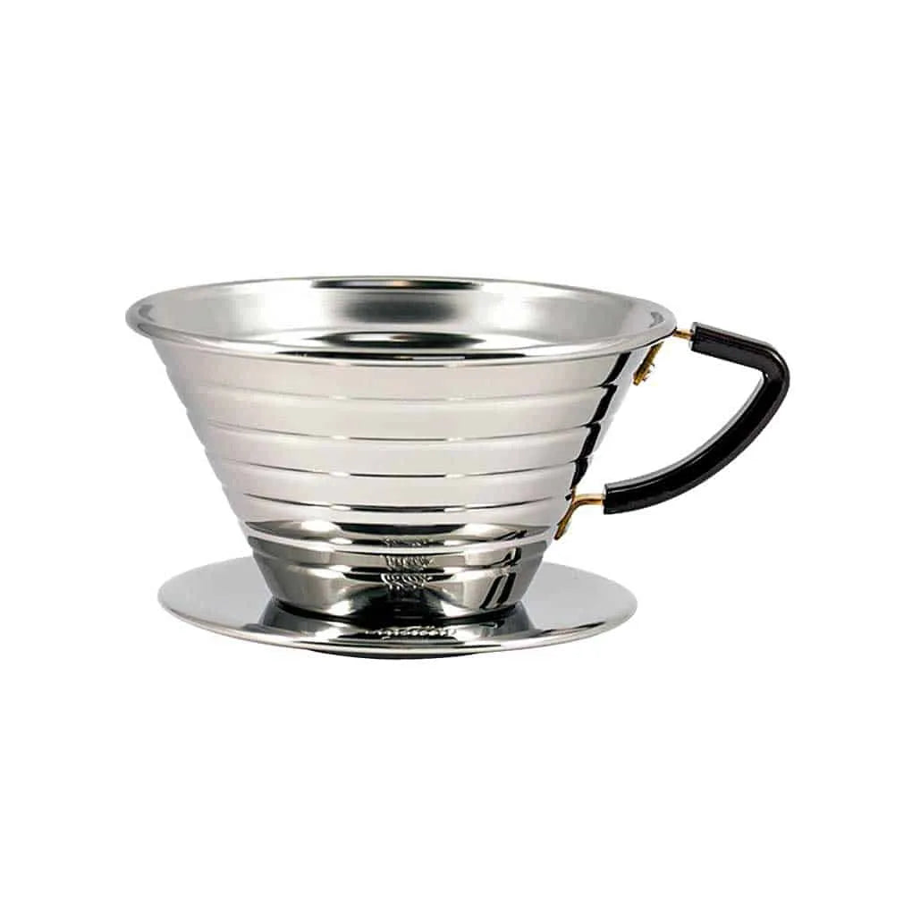Kalita Wave 185 Stainless Steel Dripper flat bottom pour over coffee dripper
