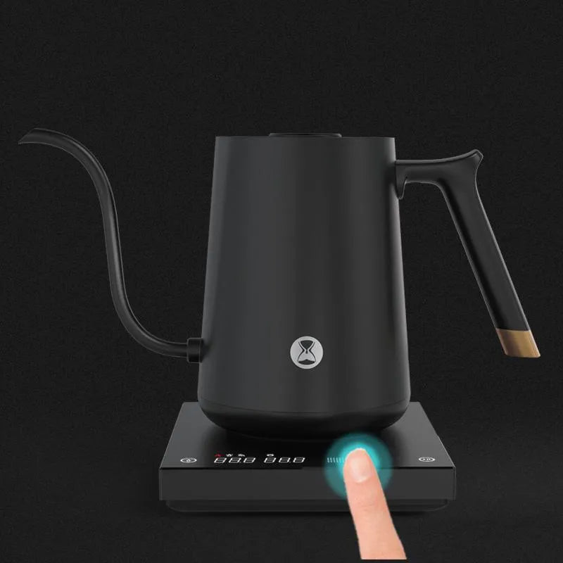Timemore 600ml Black Fish Smart electric pour over kettle with thin spout STRIX temperature control hidden LED screen