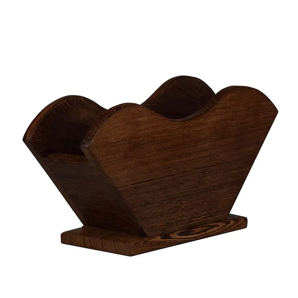 Crop Walnut wood Coffee Paper Filters Shelf