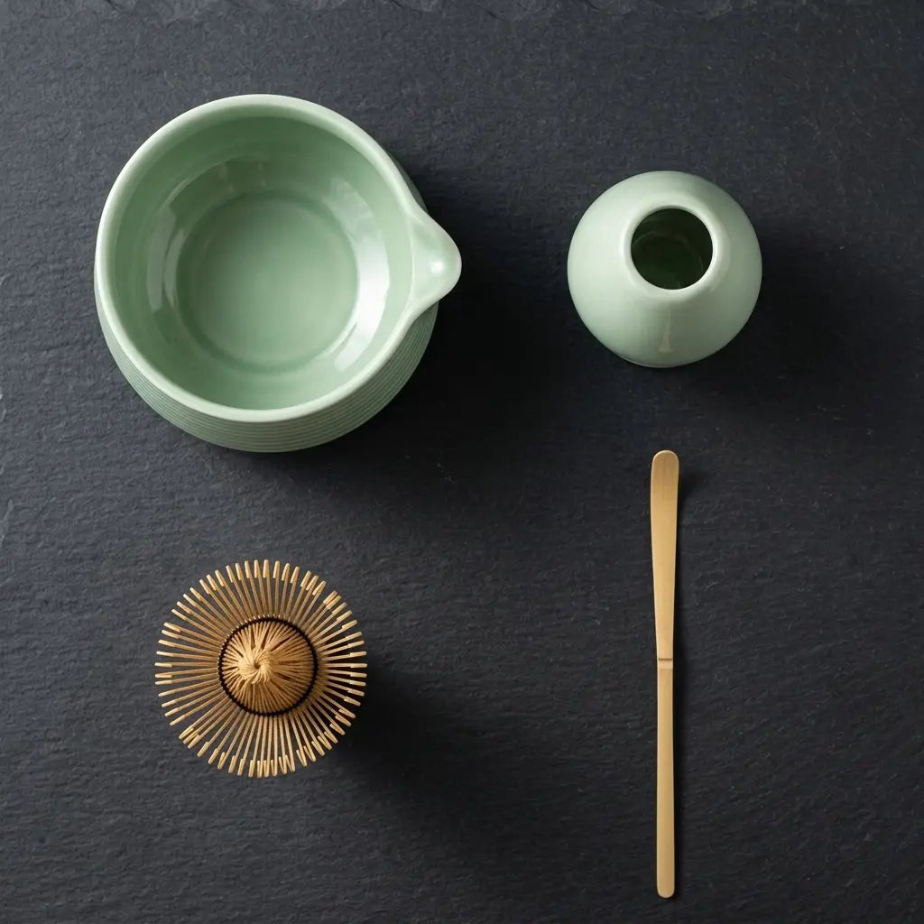 Crop Japanese Matcha Ceramic Set
