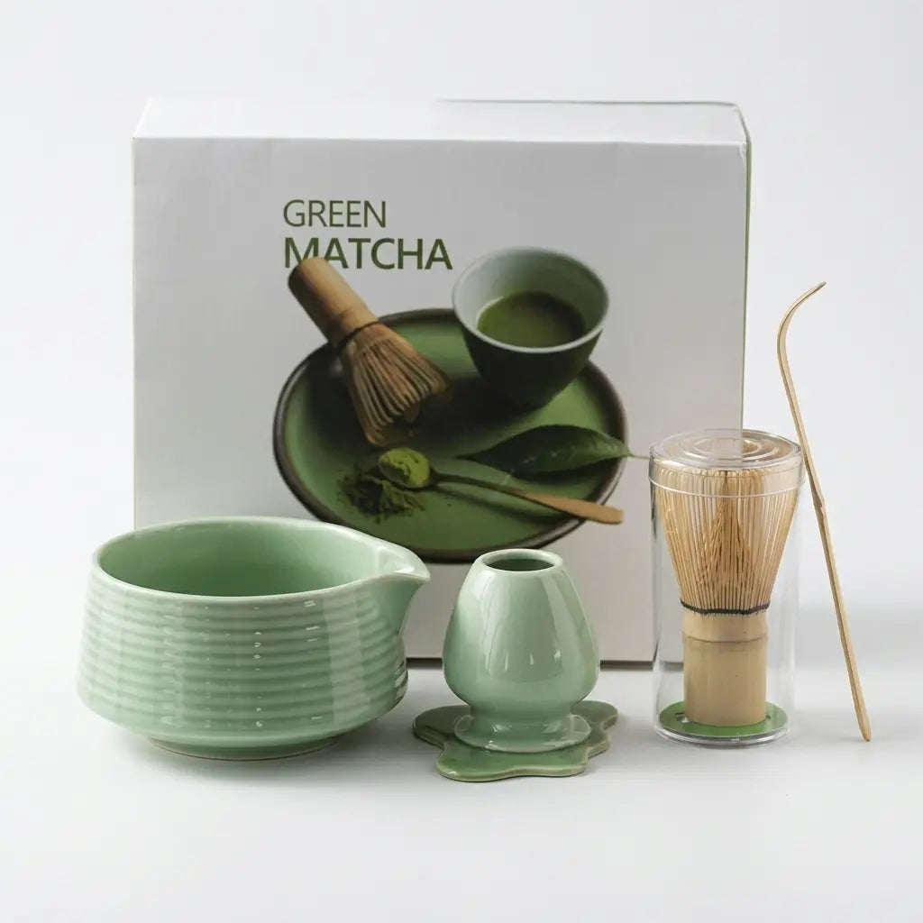 Crop Japanese Matcha Ceramic Set