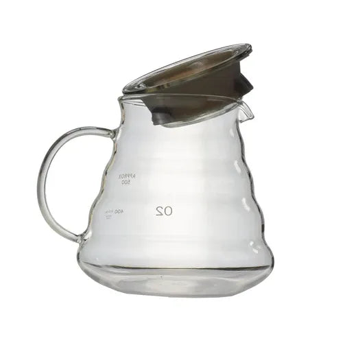Crop Glass Coffee Server 600ml – rubber seal, dishwasher safe, pour-over companion