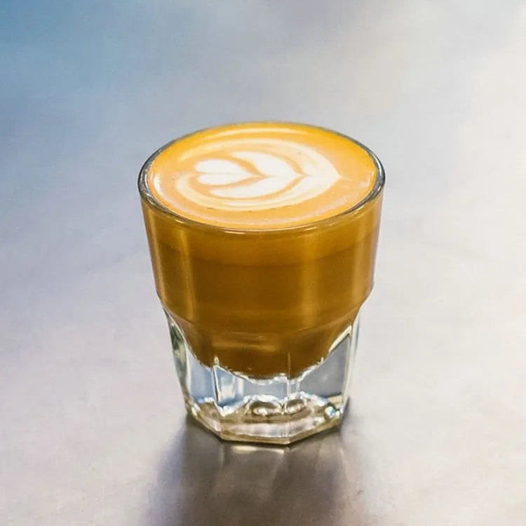 Crop 133ml White Glass Cup top view – 133ml capacity, specialty coffee serving