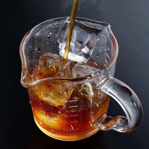 Crop 70ml Heat Resistant Double Spout Coffee Measuring Glass Cup