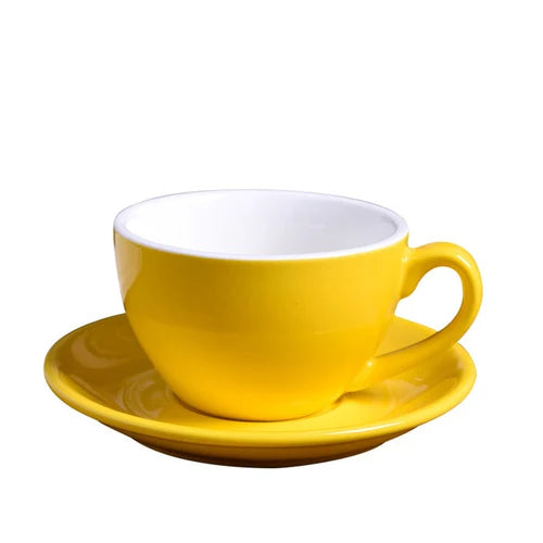 Crop 75ml Different Colors Ceramic Coffee Cup and Saucer For Espresso