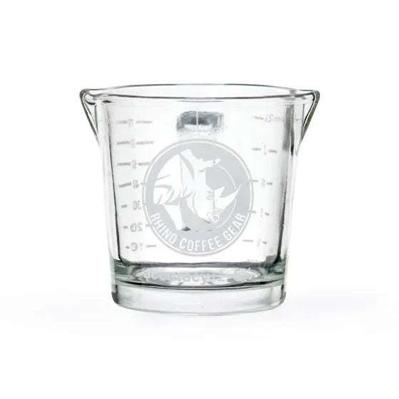 Rhino Coffee Gear 70ml double spout shot glass with graduated marks and heat safe handle