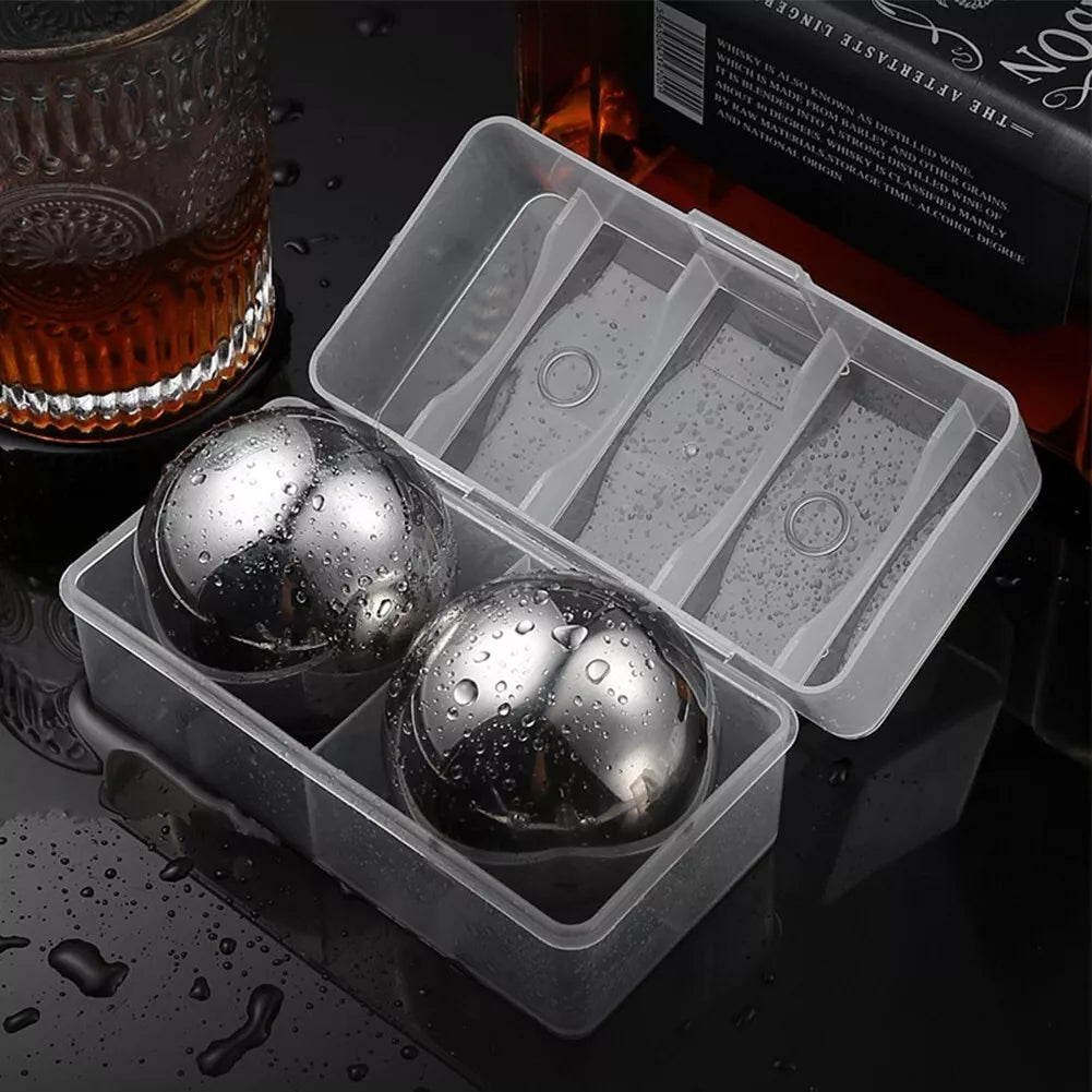 Crop Stainless Steel Reusable Ice Cubes Silver and Gold
