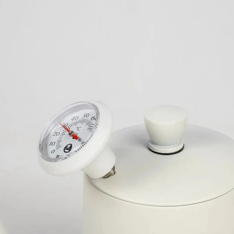 Timemore thermometer stick in White stainless steel with rubber handle and clamp for coffee brewing