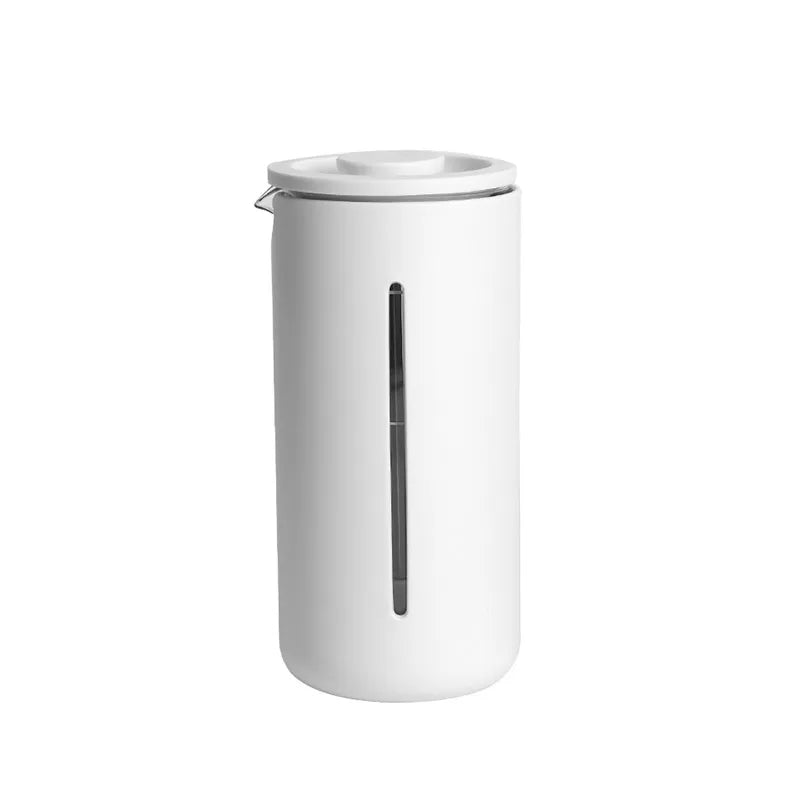 Timemore 450ml U French Press in White borosilicate glass and stainless steel with food safe silicone plunger