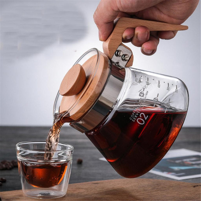Crop V60 Coffee Server With Wooden Handle 600ml