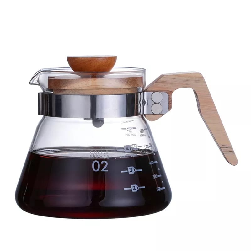 Crop V60 Coffee Server With Wooden Handle 600ml