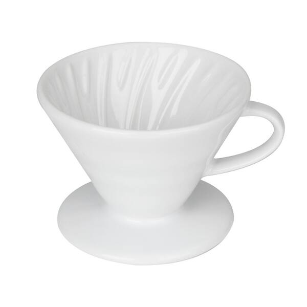 Crop V60 Ceramic Coffee Dripper White, Model: 02