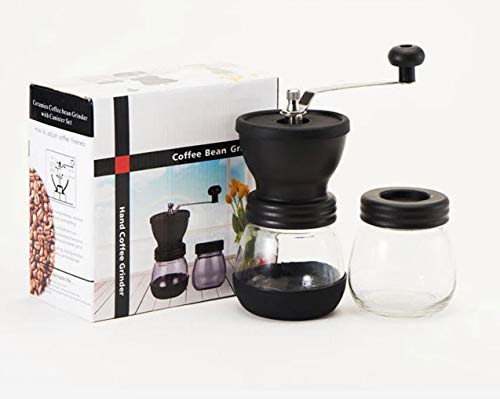 Crop Manual Ceramic Burr Coffee Bean Grinder with Fortified Glass Storage