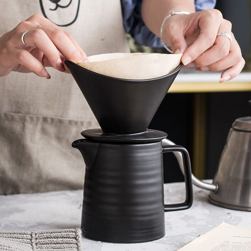 Crop 02 Ceramic V60 Coffee Set Black