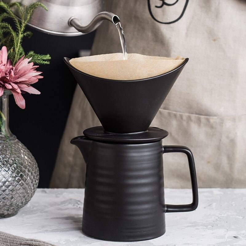 Crop Ceramic V60 Coffee Set Black