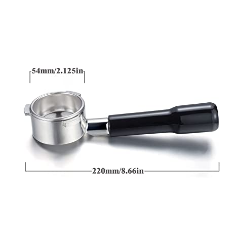 Crop 54mm Stainless Steel Bottomless Portafilter Black