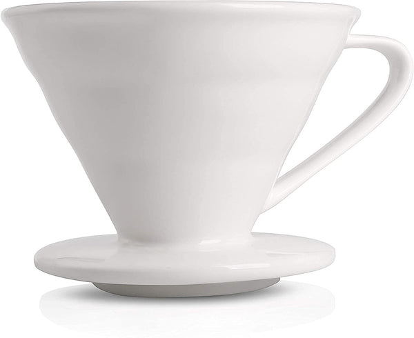 Crop V60 Ceramic Coffee Dripper White, Model: 02