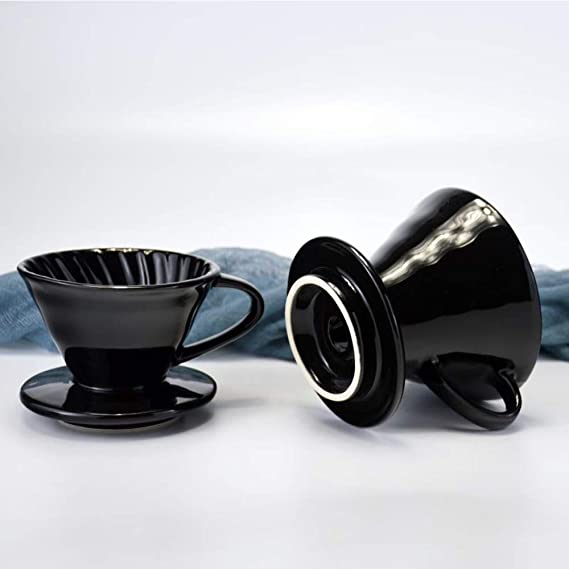 Crop V60 Ceramic Coffee Dripper Black, Model: 01
